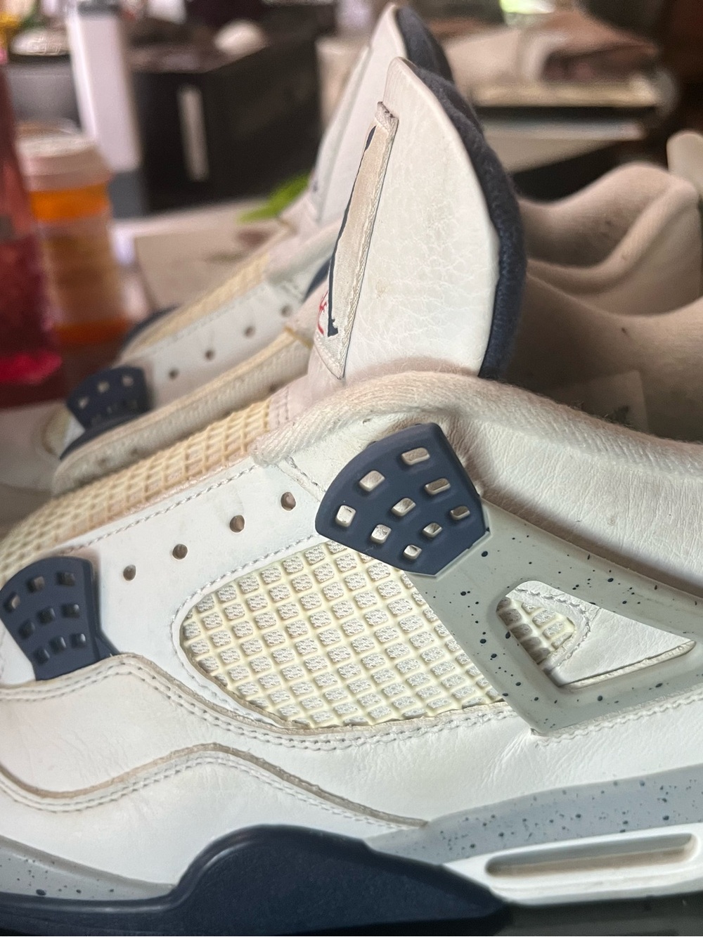 Jordan White and Navy Low-Top Athletic Sneakers